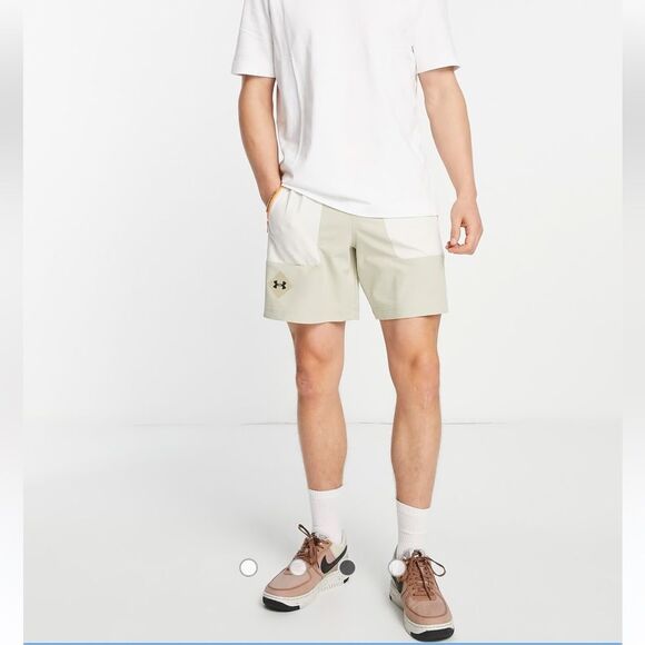 UNDER ARMOUR MENS TERRAIN WOVEN SHORTS Stone/ Khaki Base/ Black SIZE 2x - Picture 9 of 10